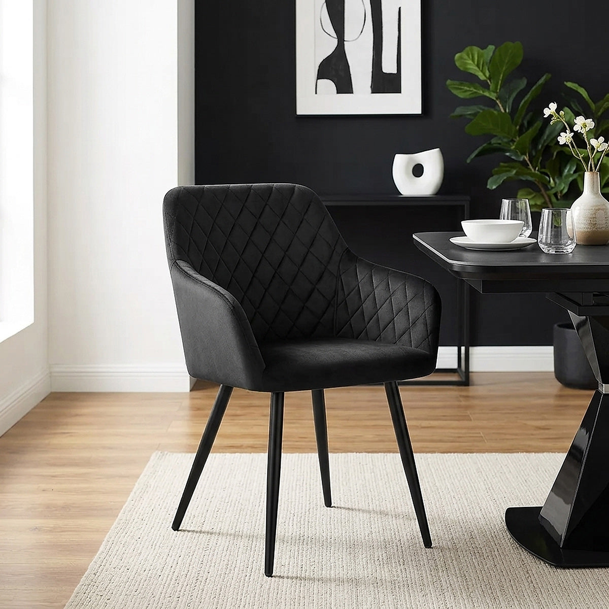 Chevy Armchair Black Velvet