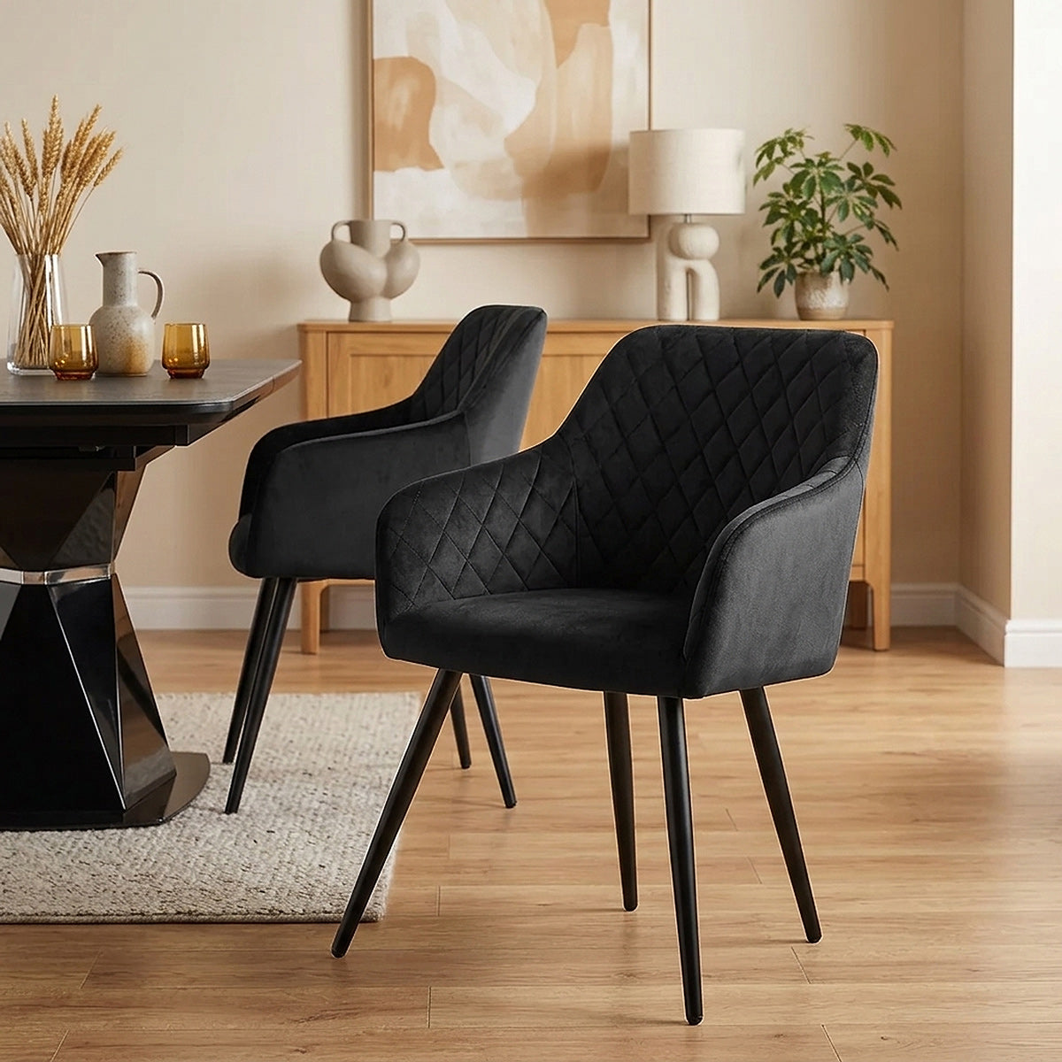 Chevy Armchair Black Velvet