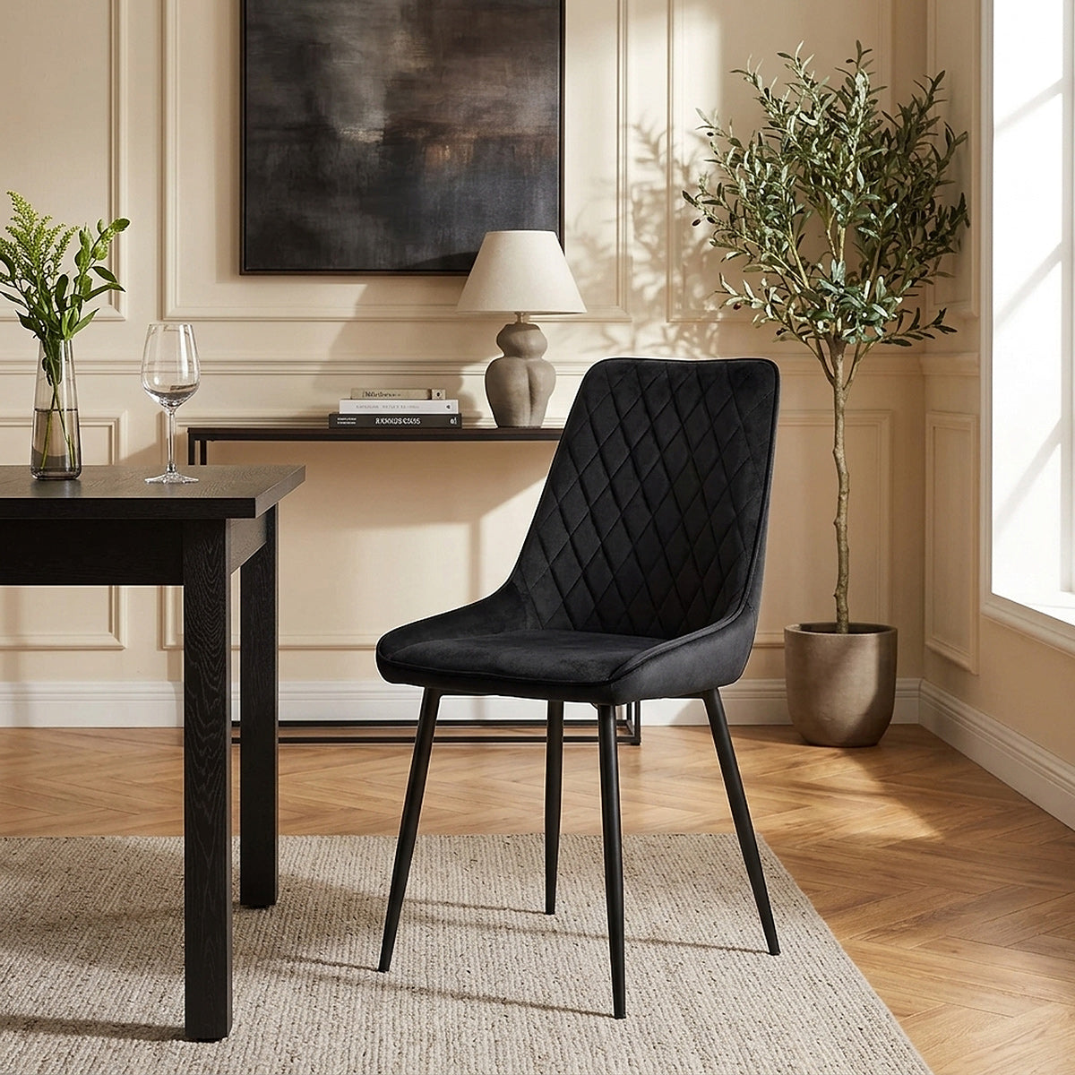 Chevy Dining Chair Black Velvet