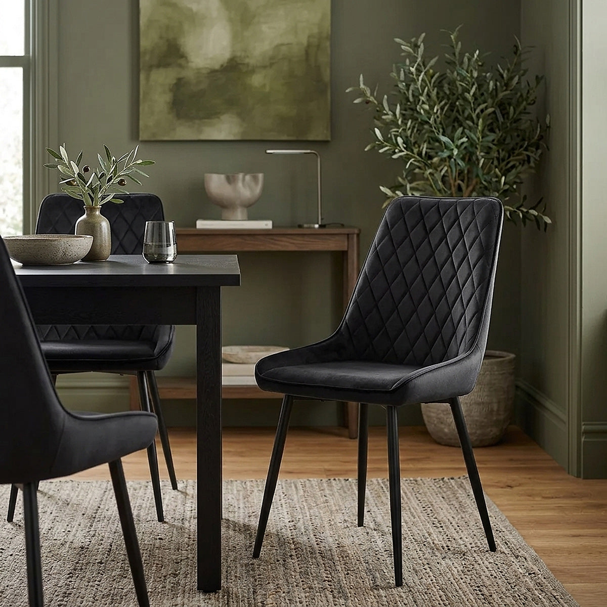 Chevy Dining Chair Black Velvet