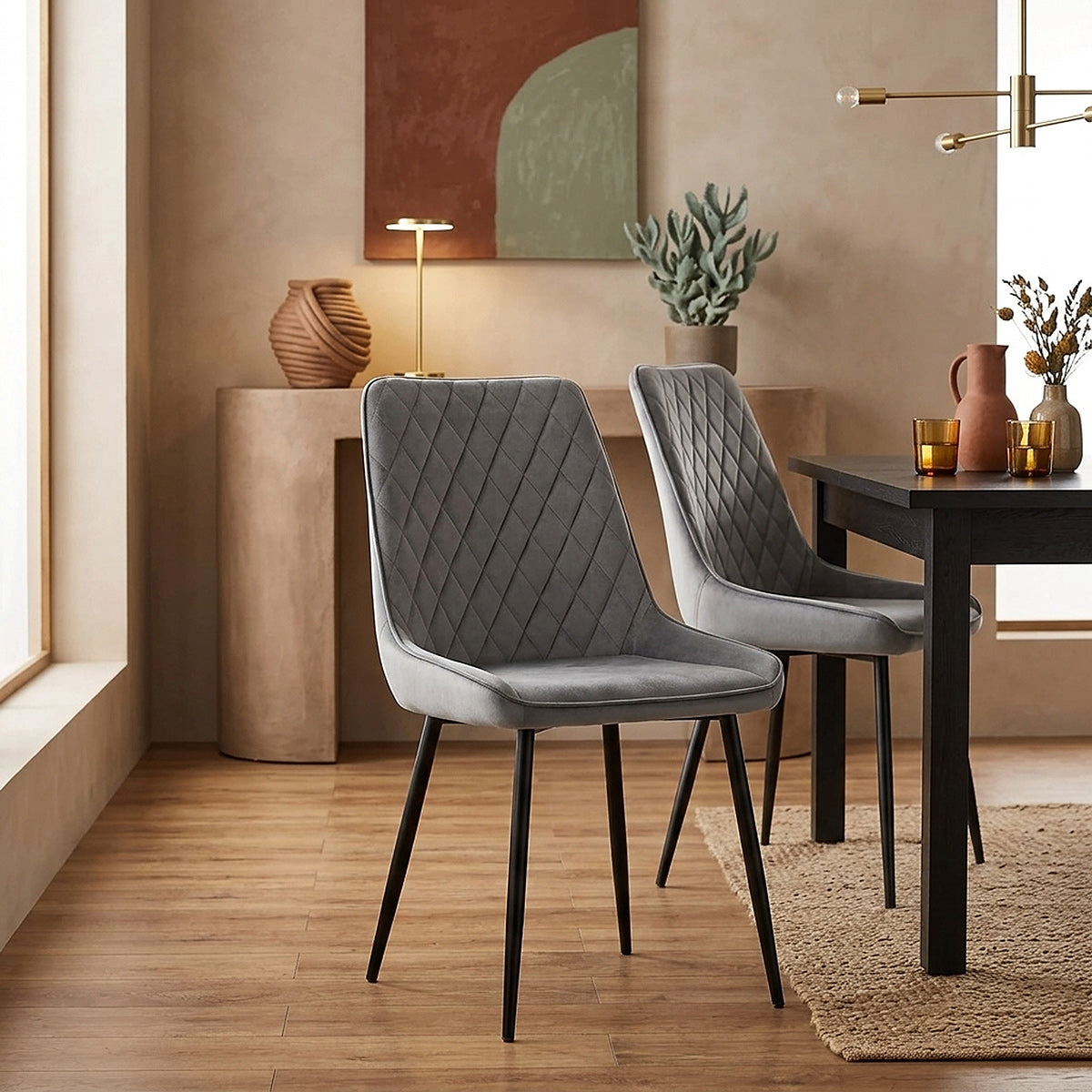 Chevy Dining Chair Grey Velvet