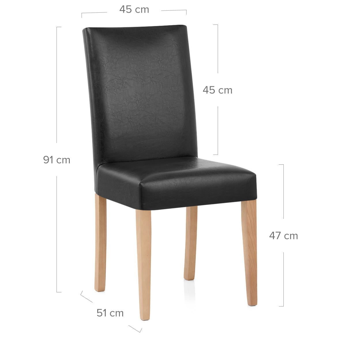 Chicago Oak Dining Chair in Black
