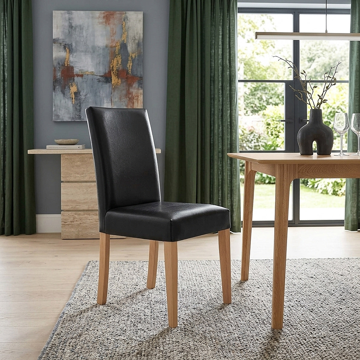 Chicago Oak Dining Chair Black
