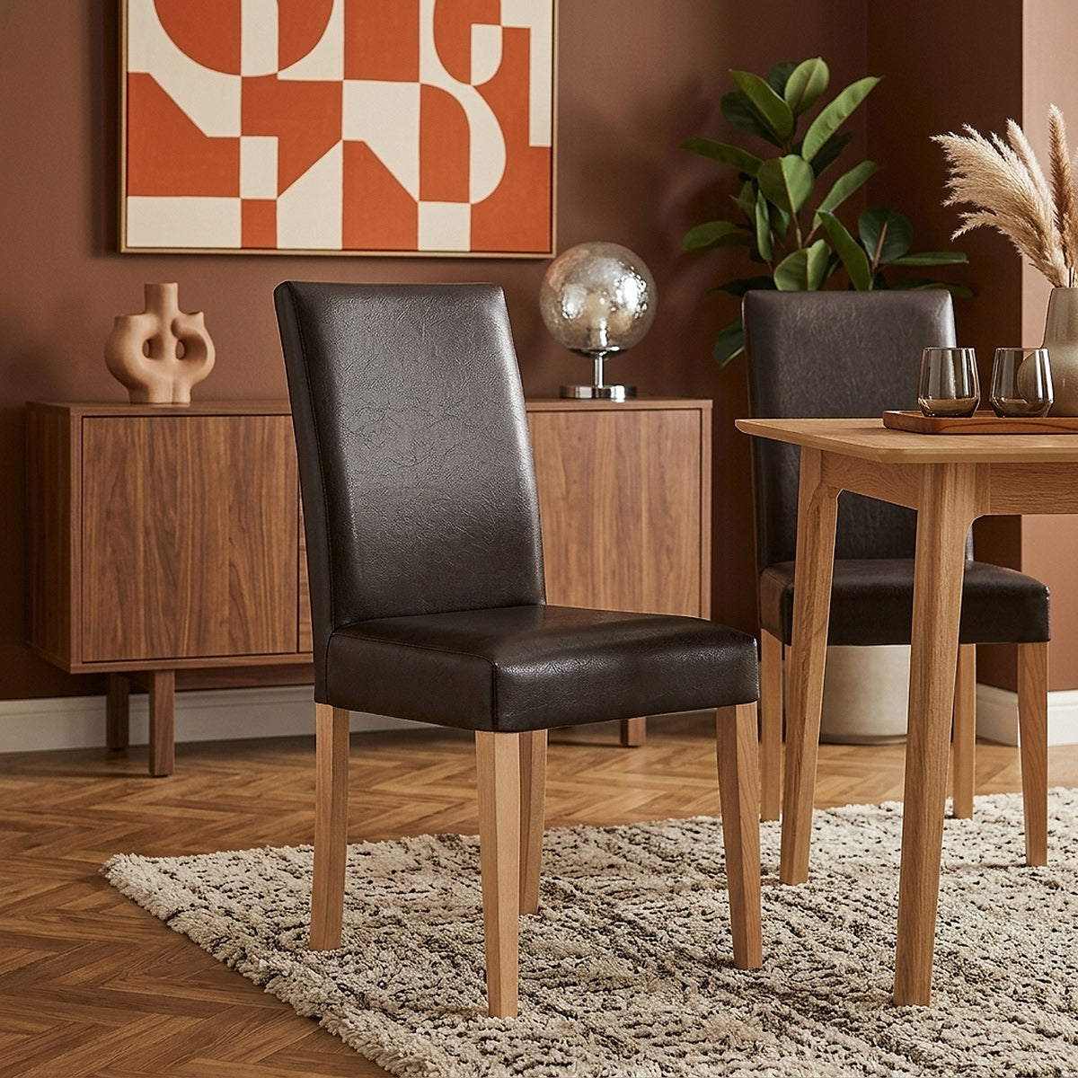 Chicago Oak Dining Chair Brown