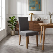 Chicago Oak Chair Charcoal Fabric