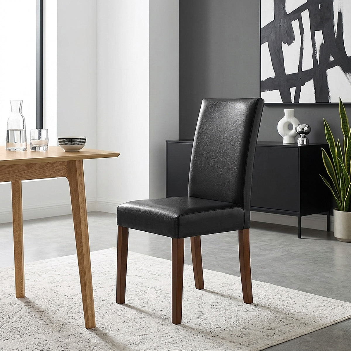 Chicago Walnut Dining Chair Black