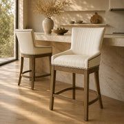 Chiltern Oak Bar Stool Cream Leather