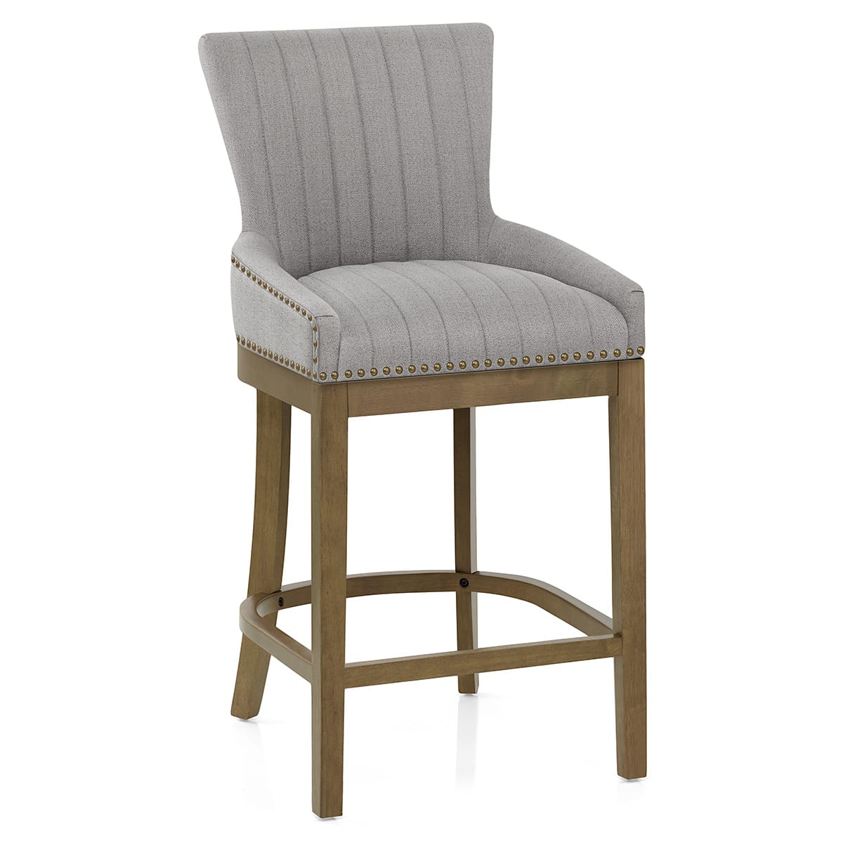 Chiltern Oak Bar Stool Grey Fabric