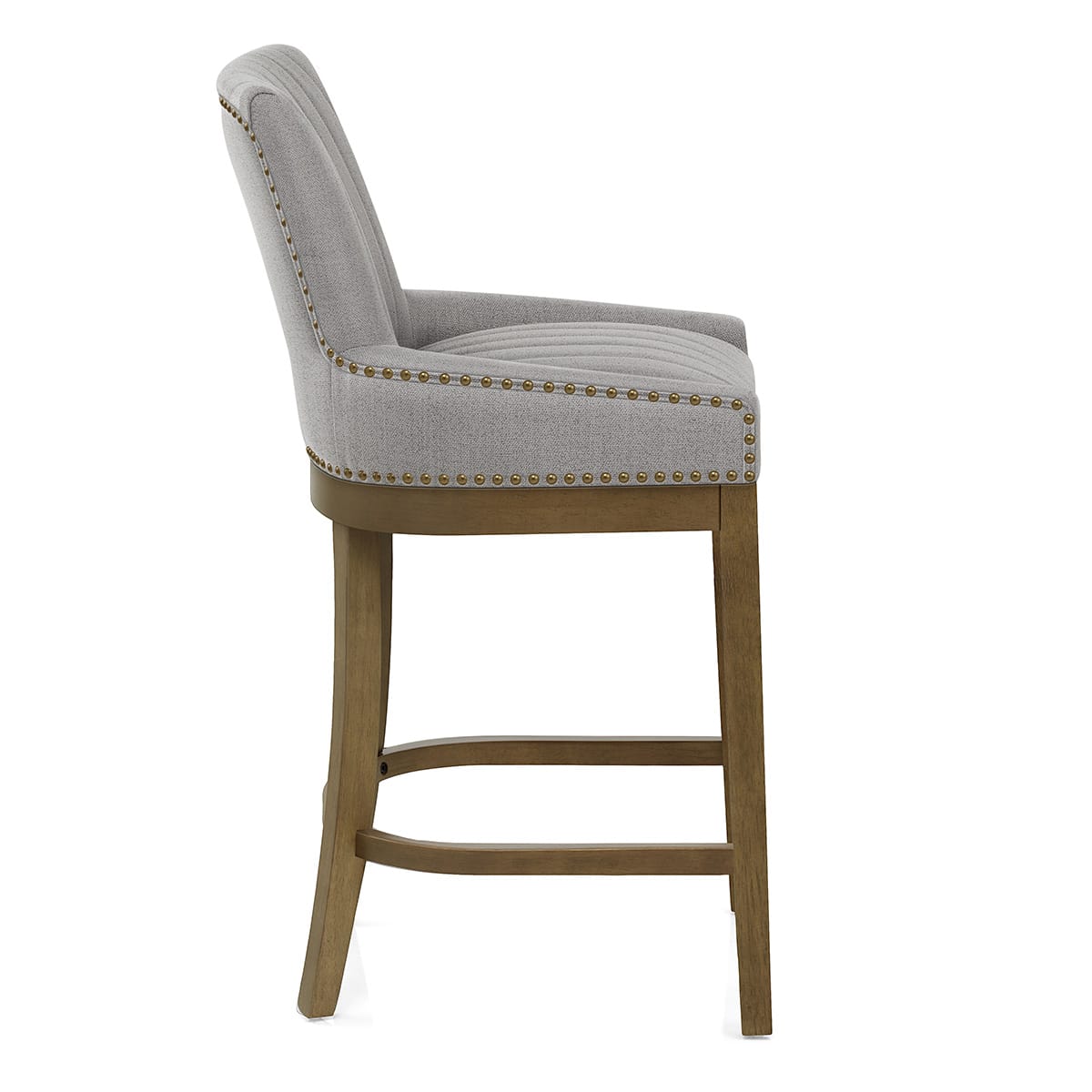 Chiltern Oak Bar Stool Grey Fabric