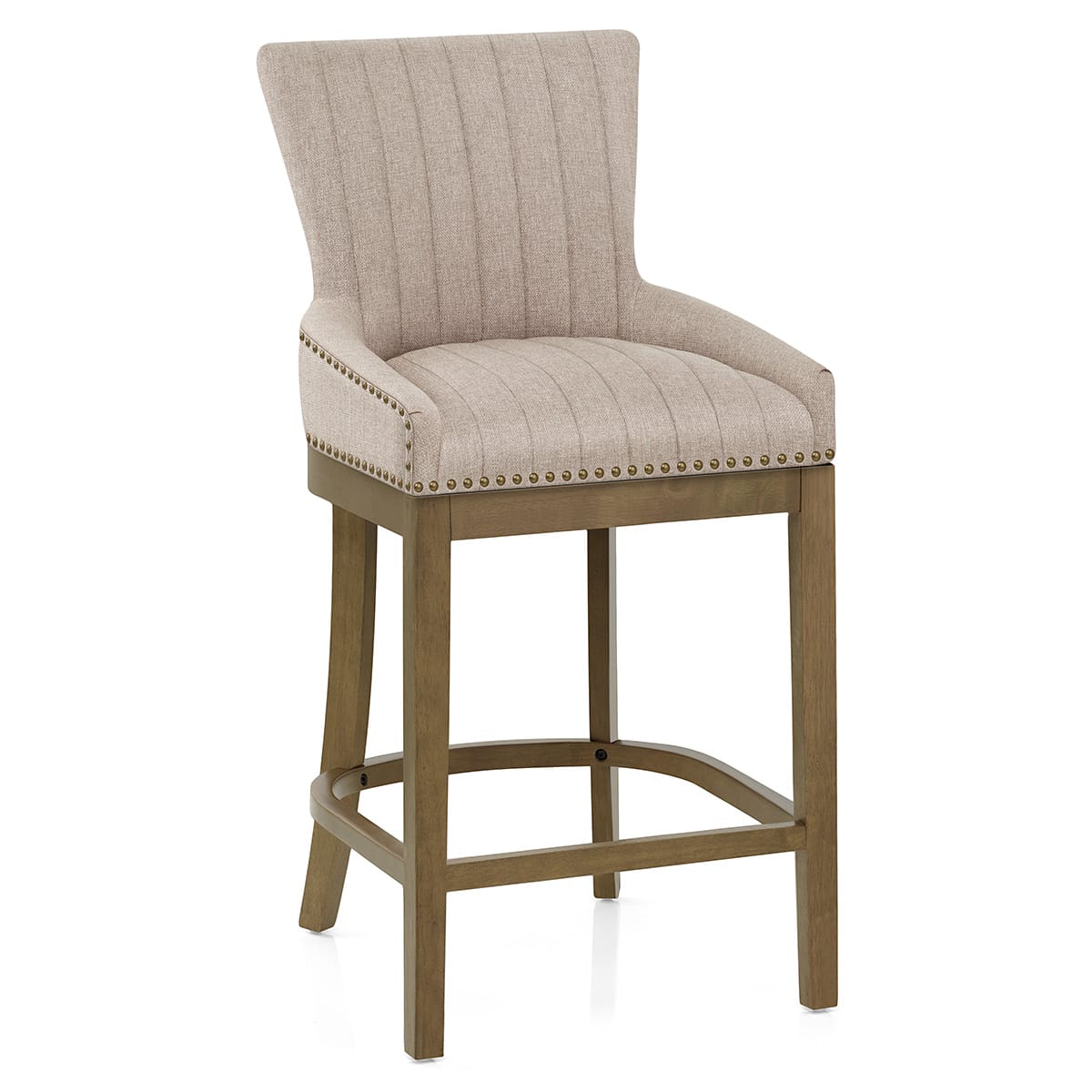 Chiltern Oak Bar Stool Tweed Fabric