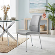 Chrome Breakfast Dining Chair Grey