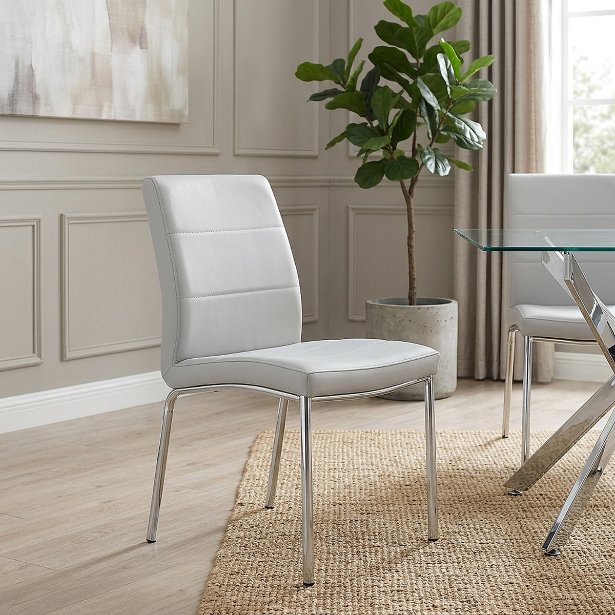 Chrome Breakfast Dining Chair Grey