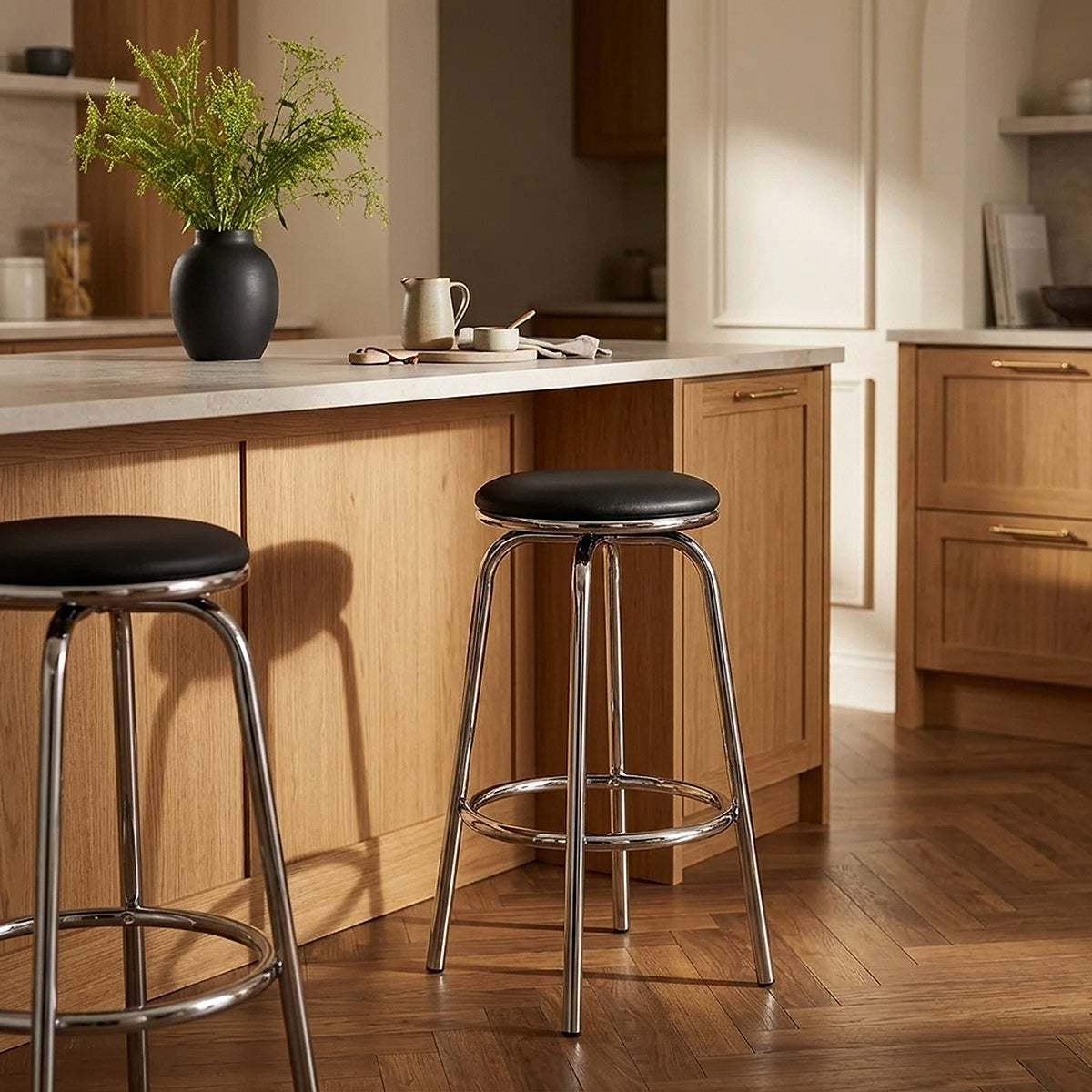 Chrome Stool - Pack Of 2