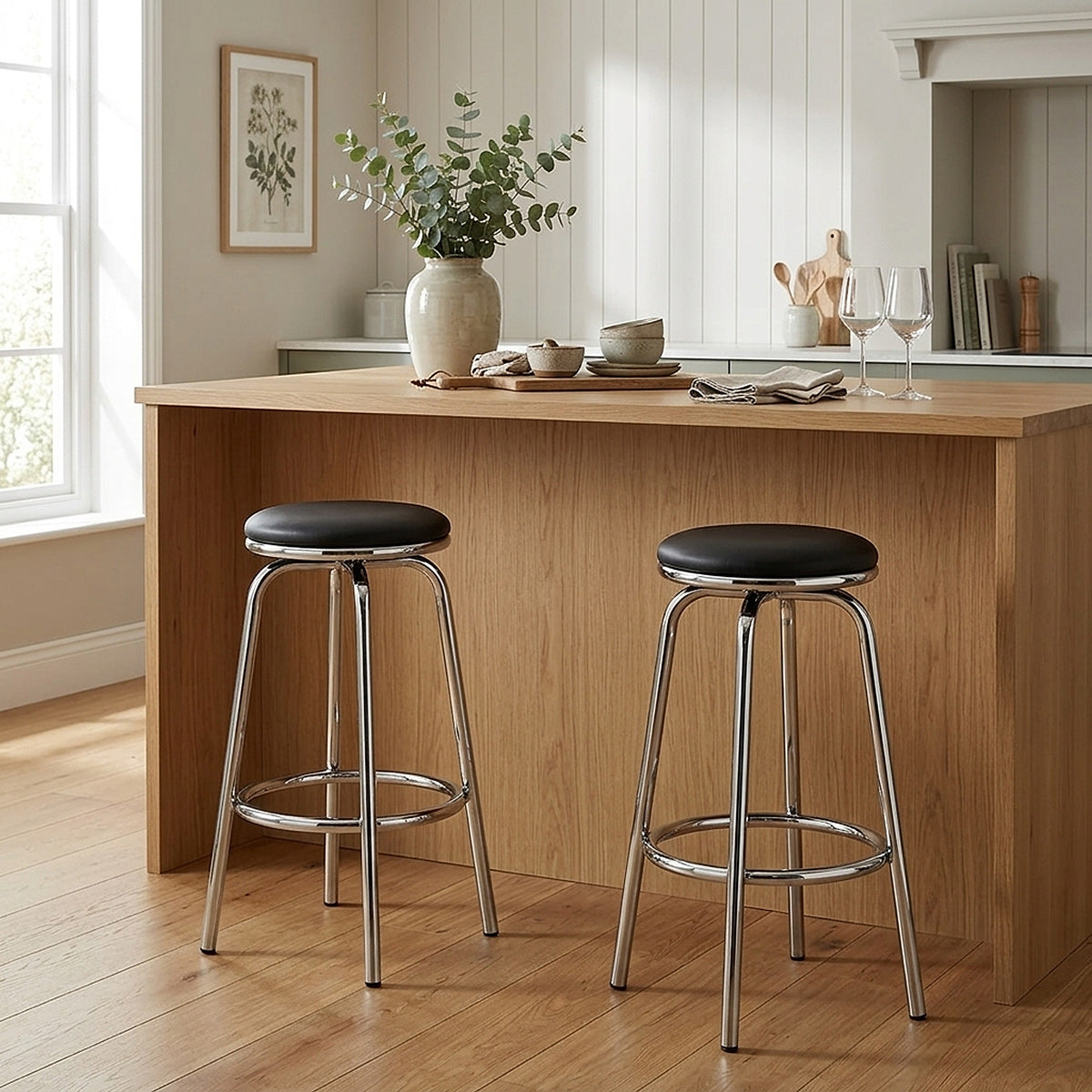 Chrome Stool - Pack Of 2