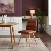 Ciro Real Leather Dining Chair Tan