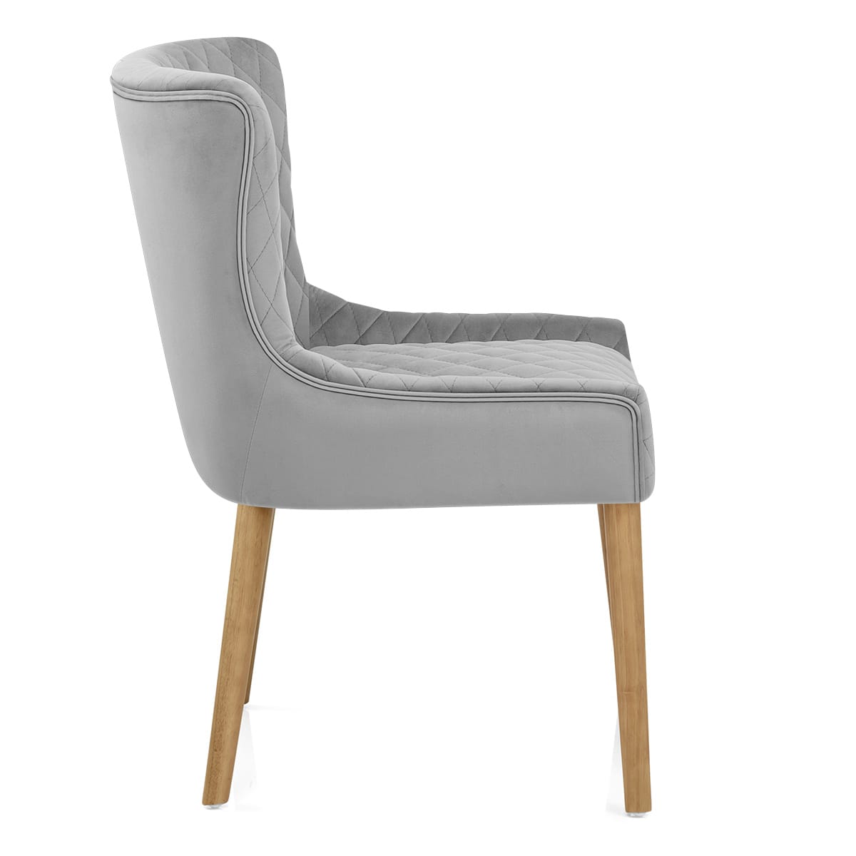 City Oak Chair Grey Velvet