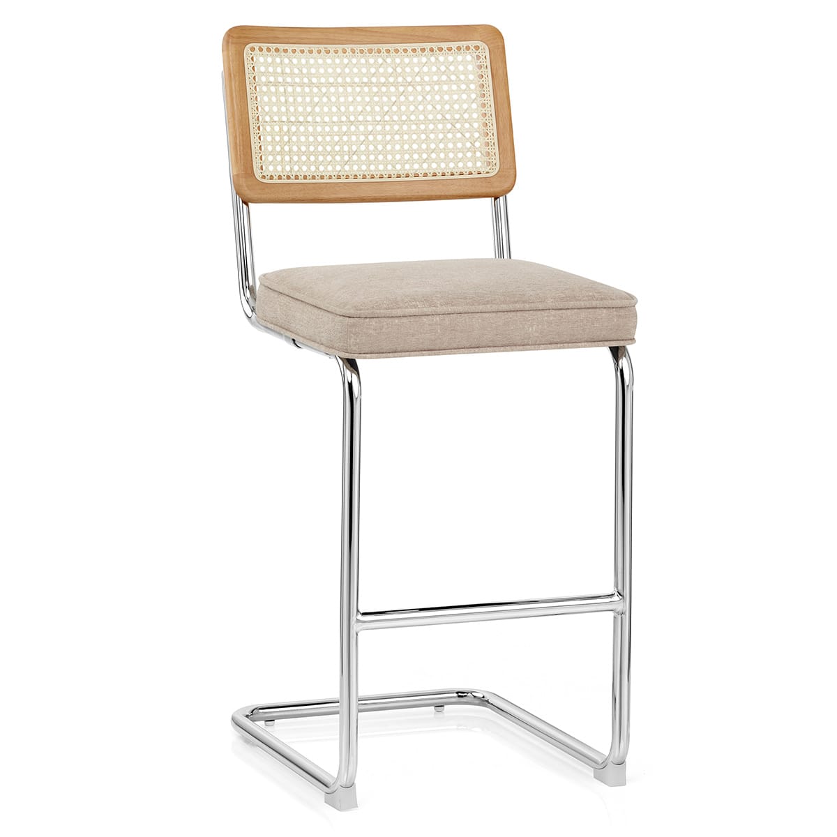 Clara Bar Stool Beige Fabric