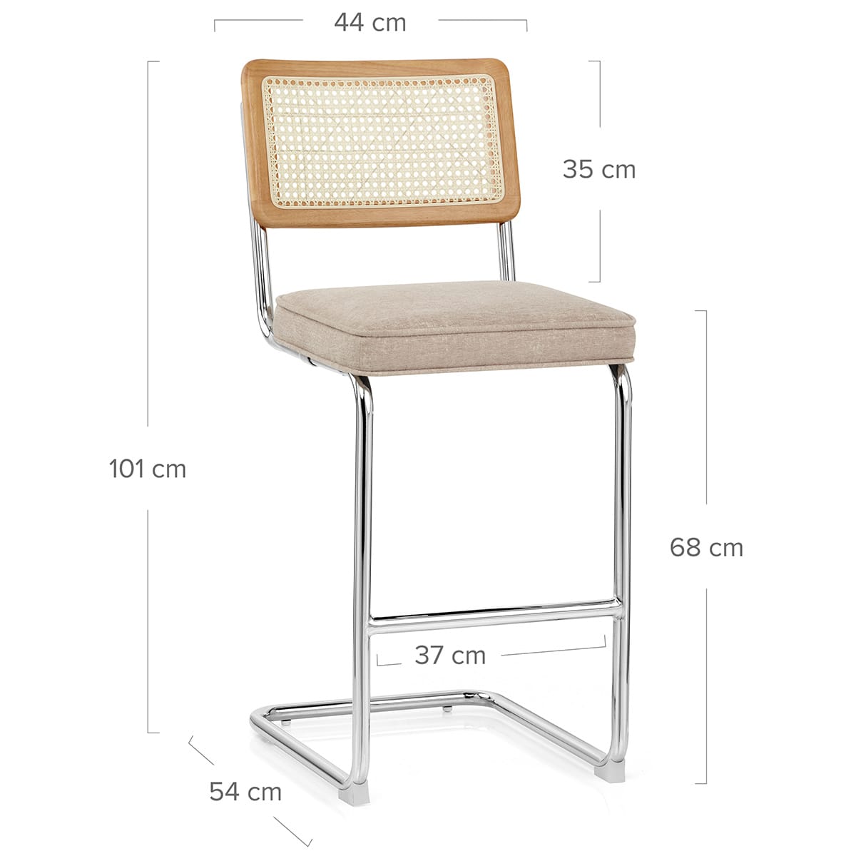 Clara Bar Stool Beige Fabric