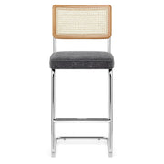 Clara Bar Stool Charcoal Fabric