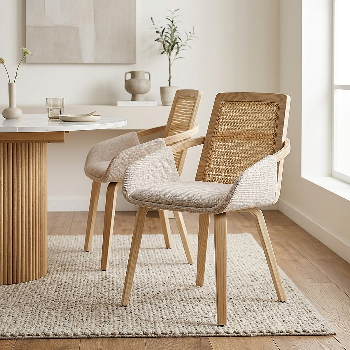 Cleveland Dining Chair Beige Fabric