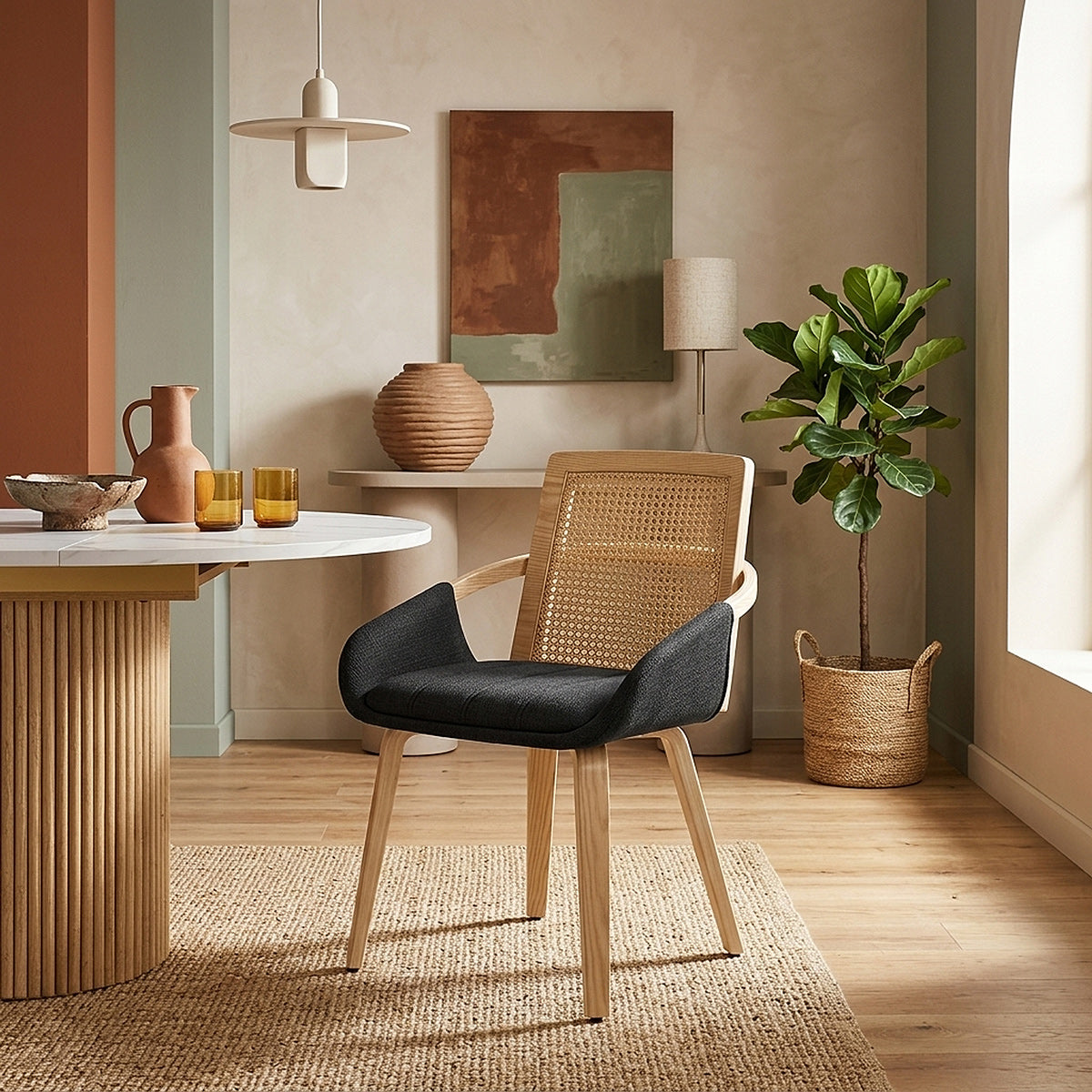 Cleveland Dining Chair Black Fabric