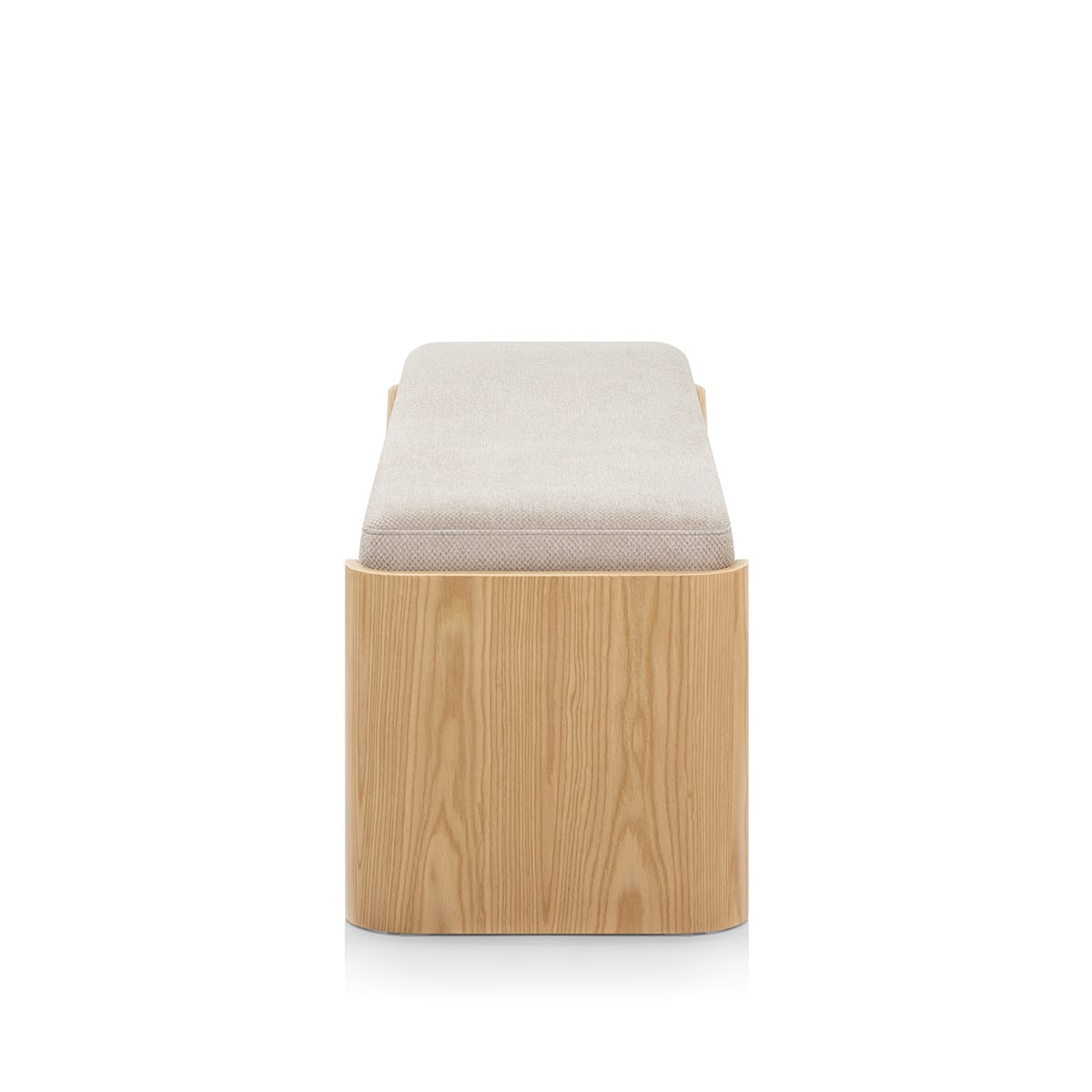 Clifton Oak Bench Beige Fabric