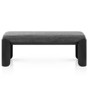 Clifton Wooden Bench Charcoal Fabric