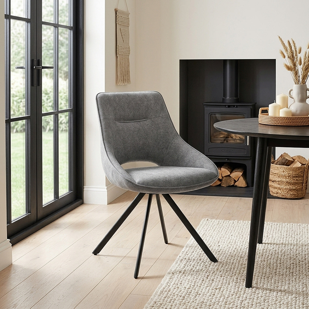 Cloud Dining Chair Charcoal Fabric