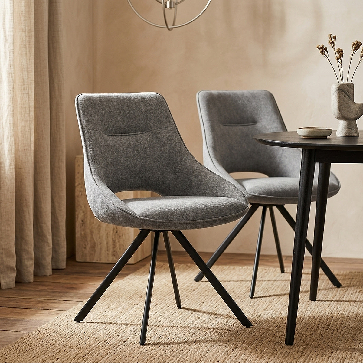 Cloud Dining Chair Charcoal Fabric