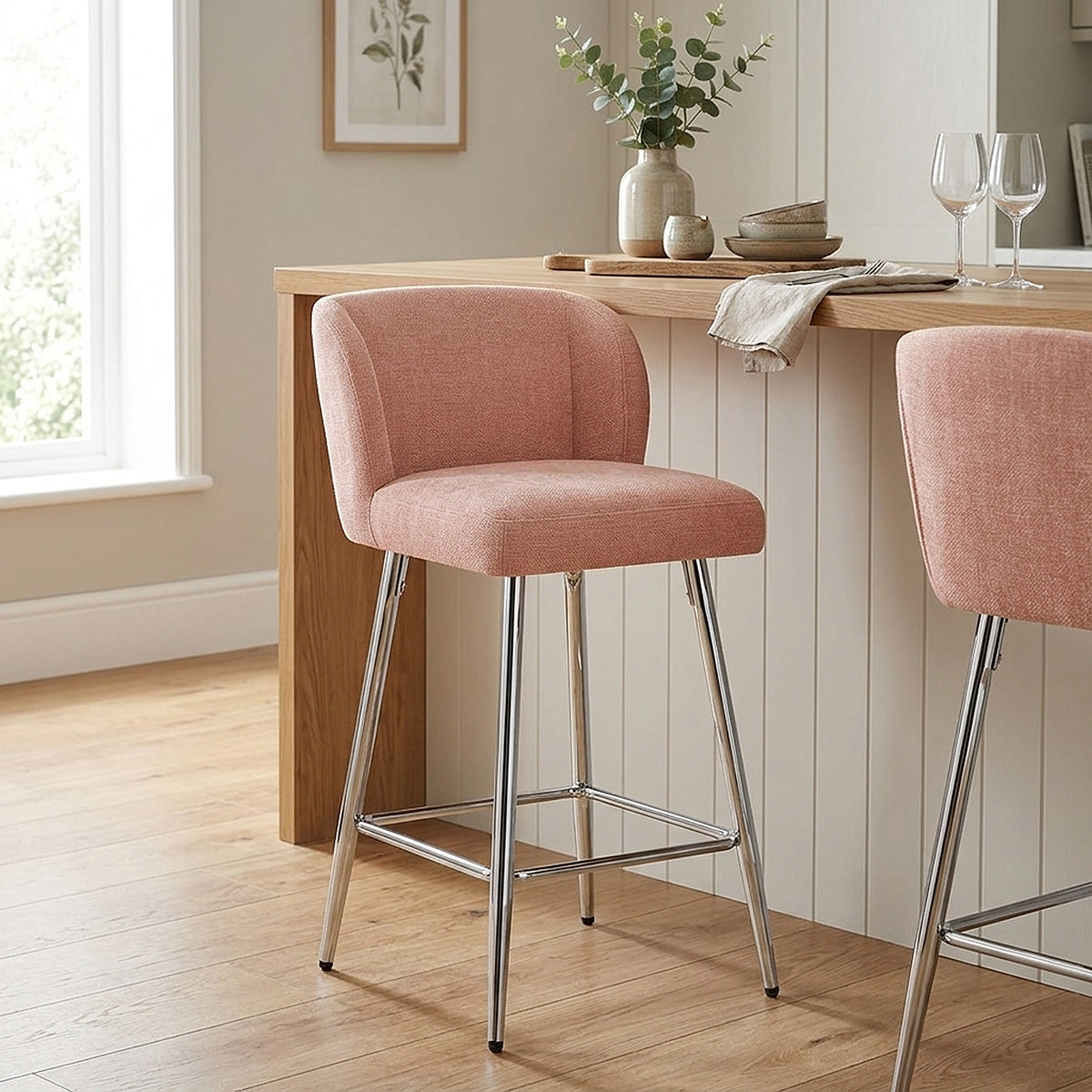 Coast Bar Stool Pink Fabric