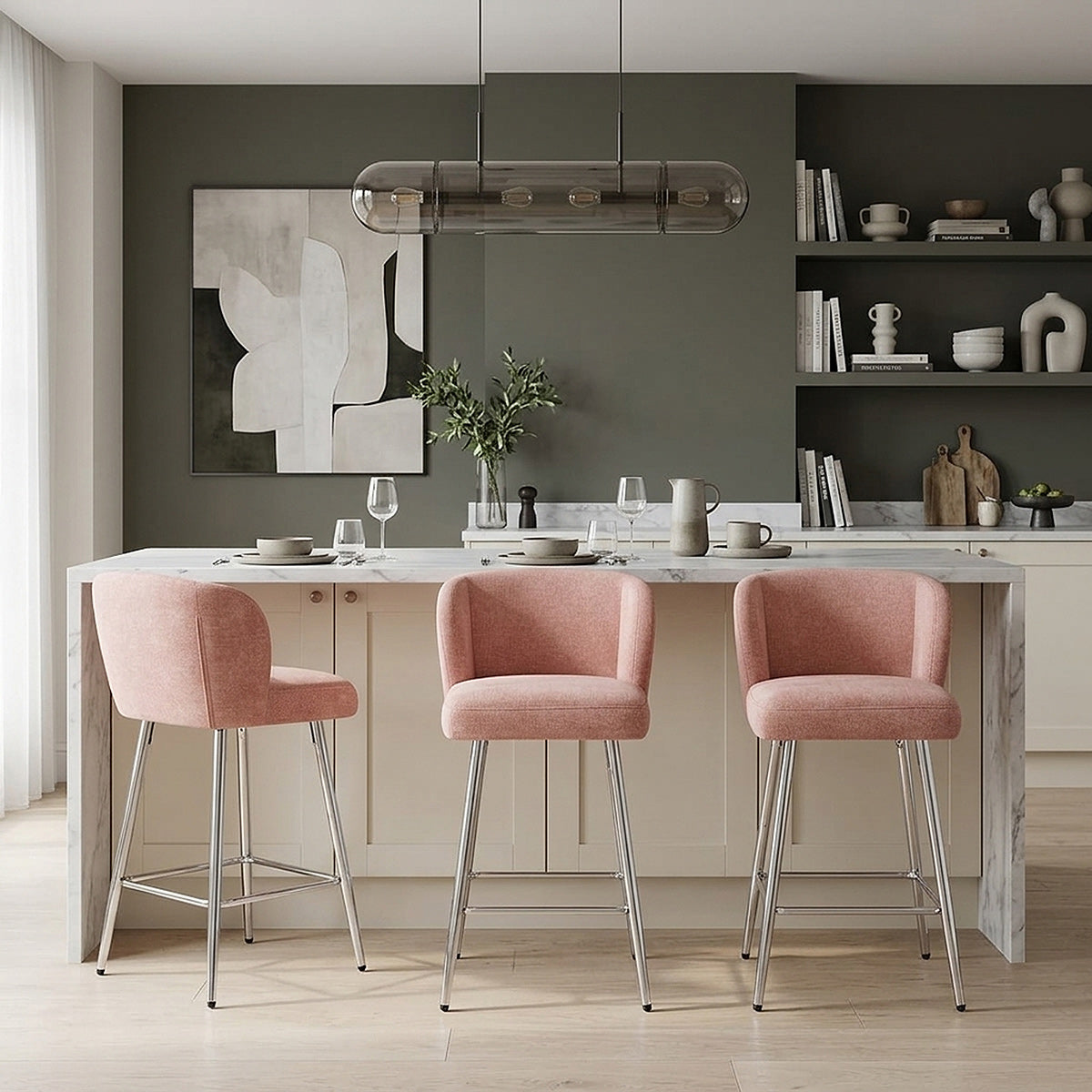 Coast Bar Stool Pink Fabric