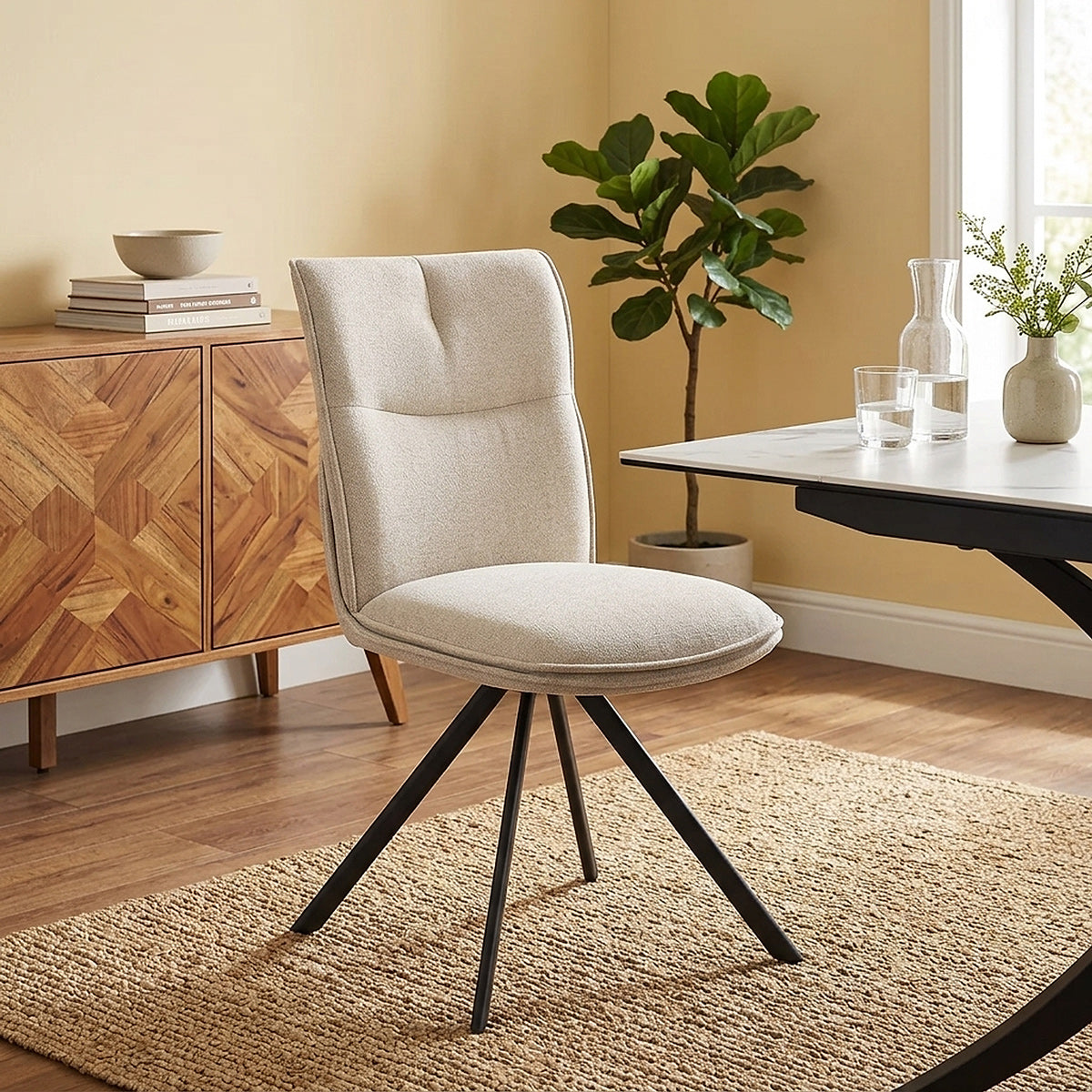 Cody Dining Chair Beige Fabric