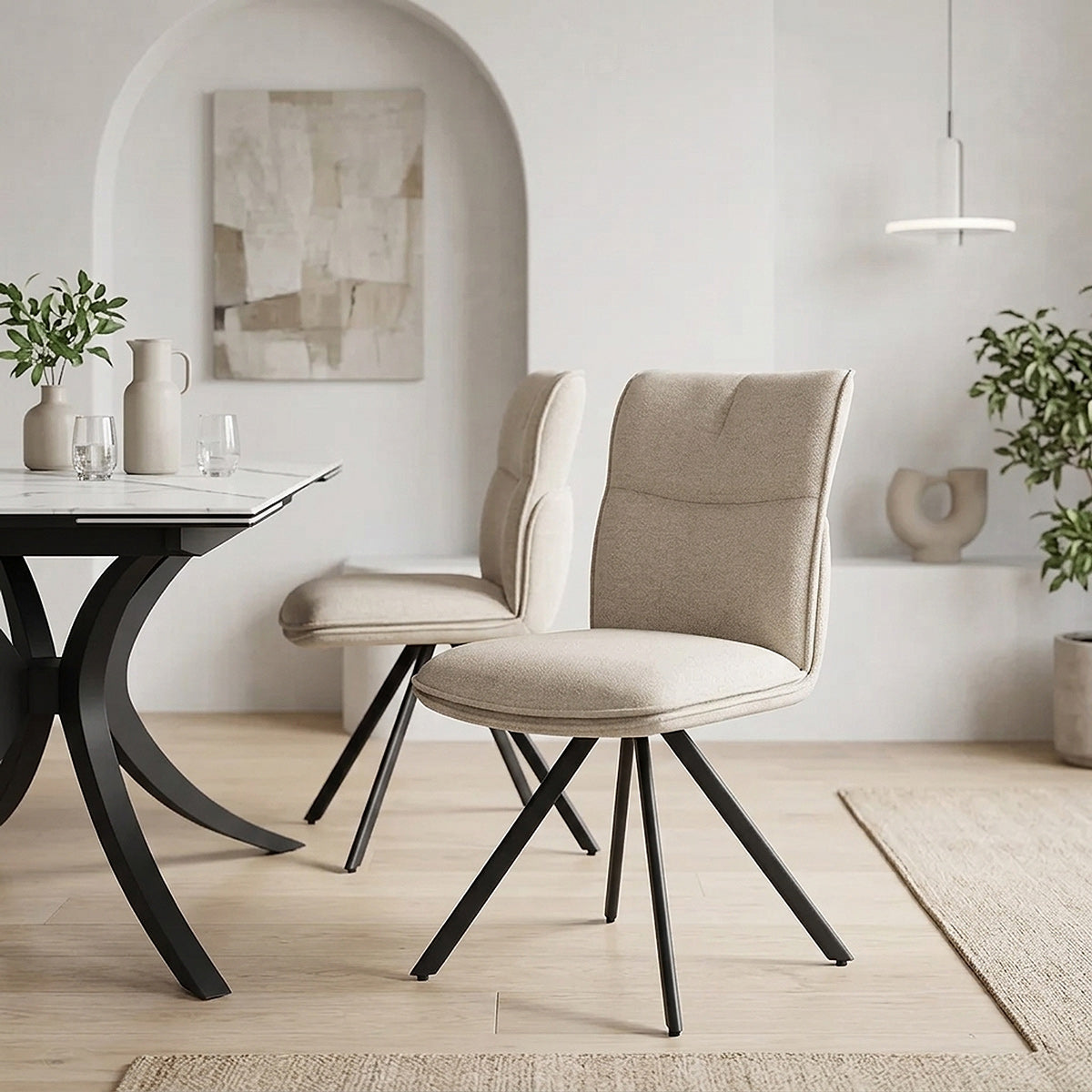 Cody Dining Chair Beige Fabric