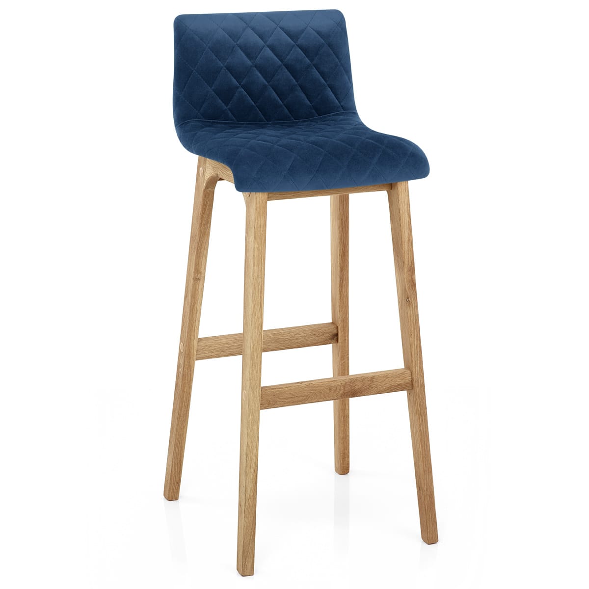 Colt Oak Stool Blue Velvet