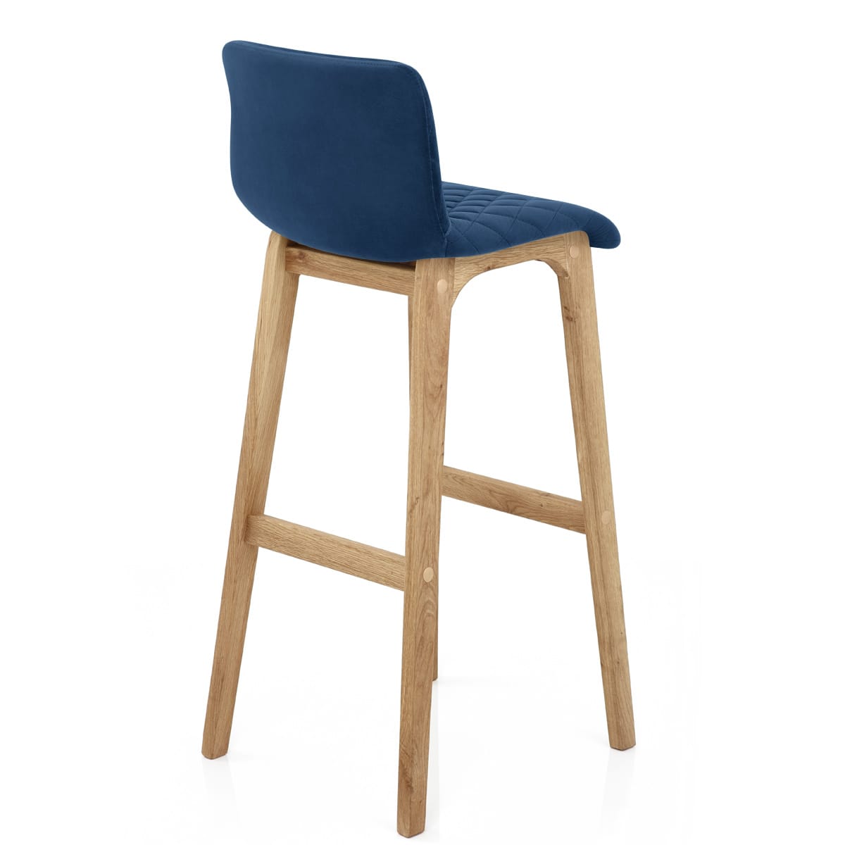Colt Oak Stool Blue Velvet