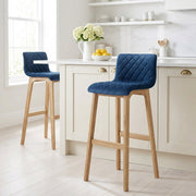 Colt Oak Stool Blue Velvet