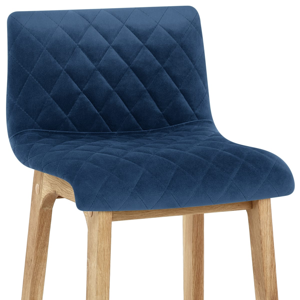 Colt Oak Stool Blue Velvet
