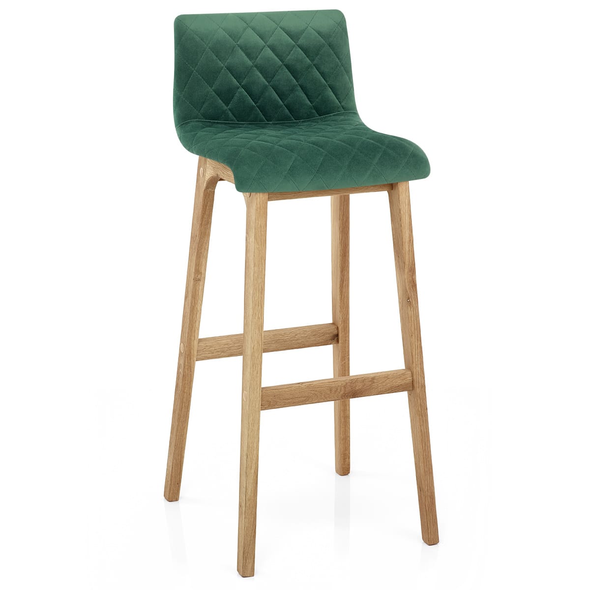 Colt Oak Stool Green Velvet