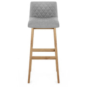 Colt Oak Stool Grey Velvet