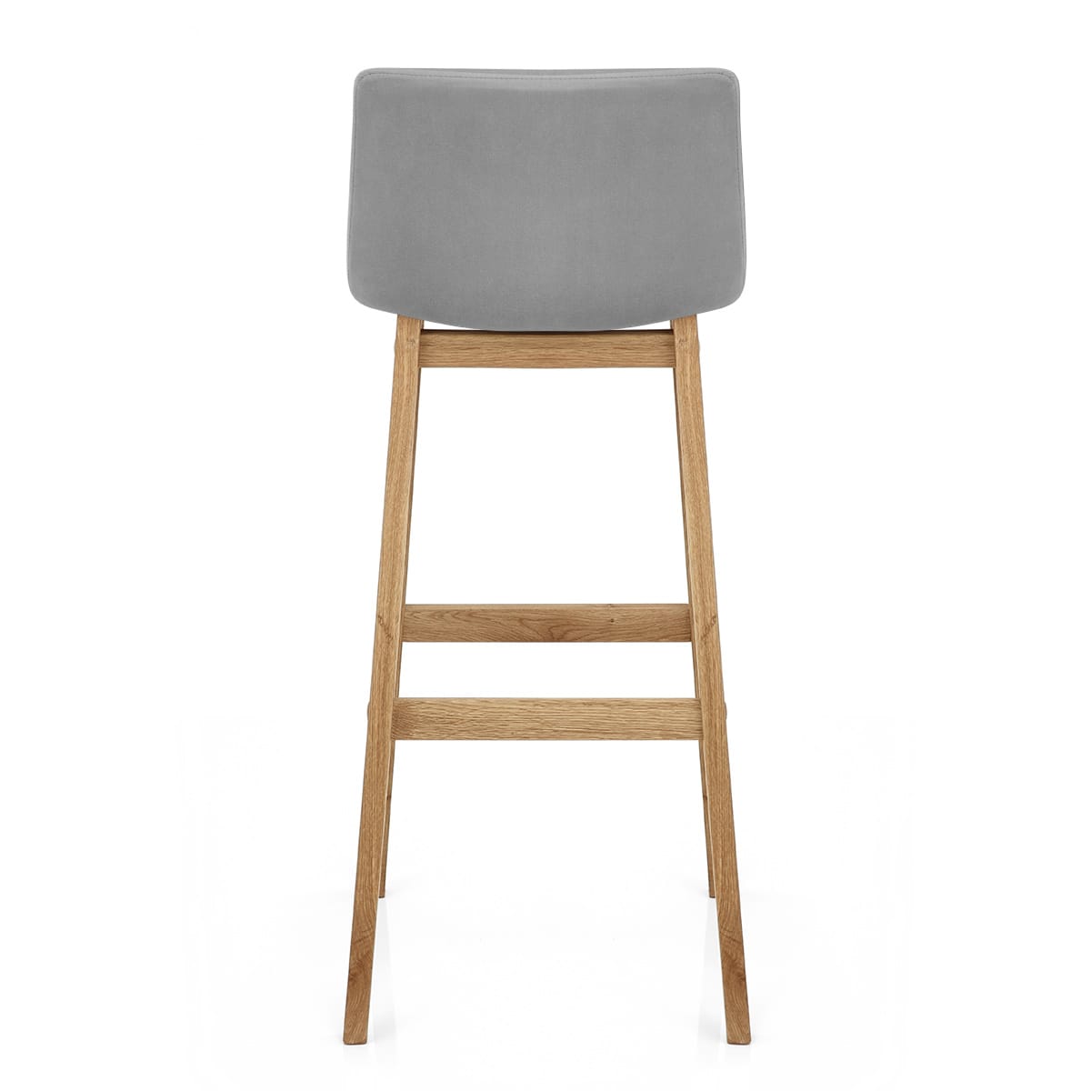 Colt Oak Stool Grey Velvet