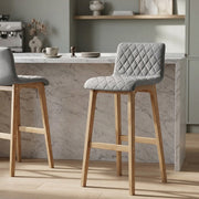 Colt Oak Stool Grey Velvet
