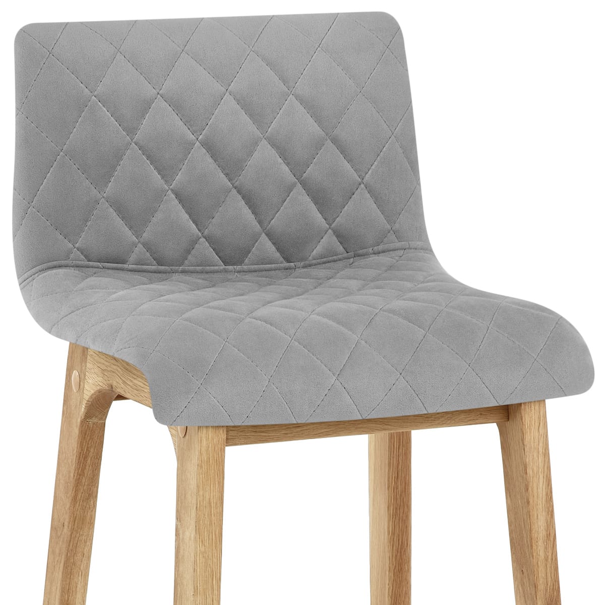 Colt Oak Stool Grey Velvet