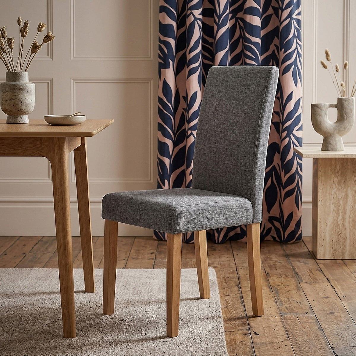 Columbus Oak Dining Chair Charcoal