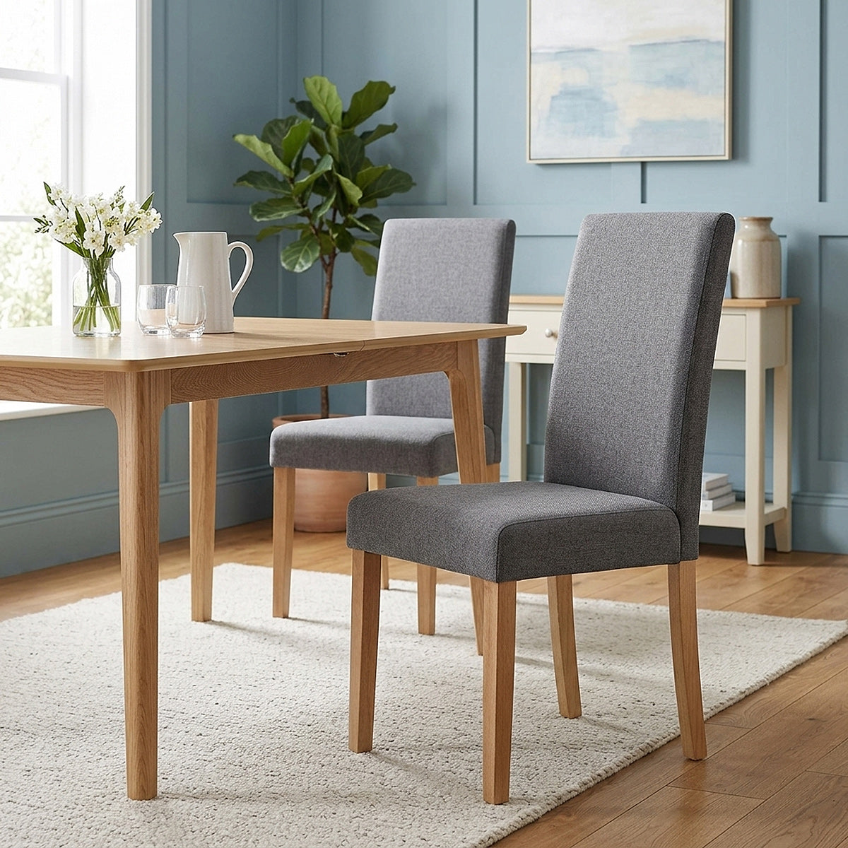Columbus Oak Dining Chair Charcoal