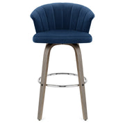 Concerto Wooden Stool Blue Velvet