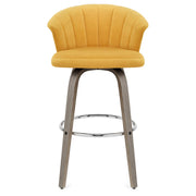 Concerto Wooden Stool Mustard Velvet
