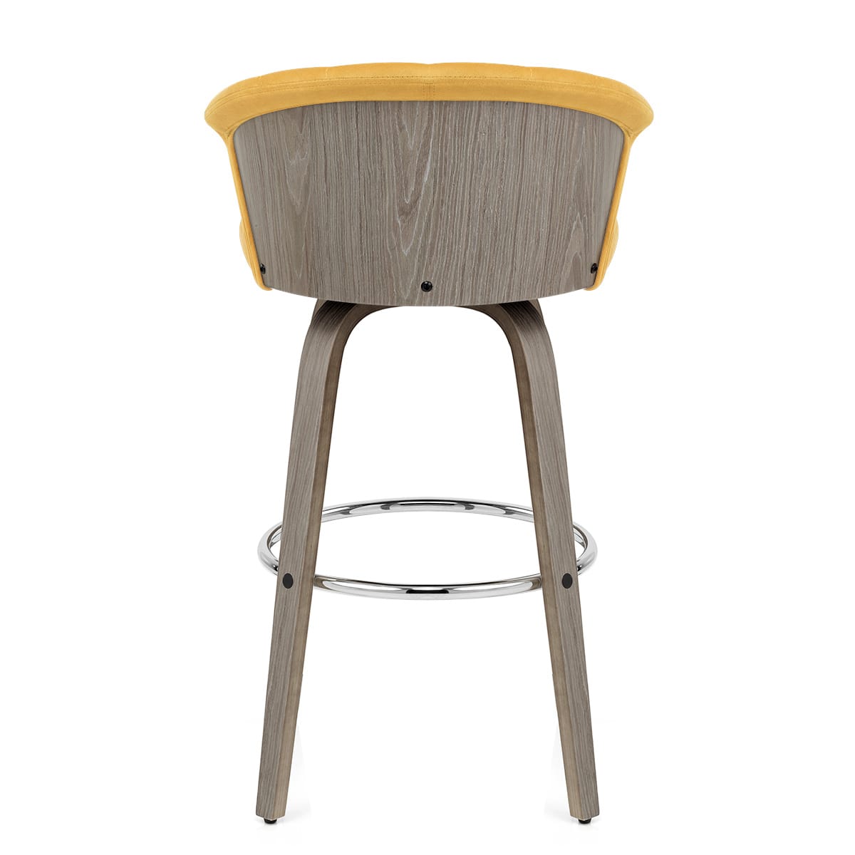Concerto Wooden Stool Mustard Velvet
