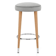 Conrad Oak Stool Grey Velvet