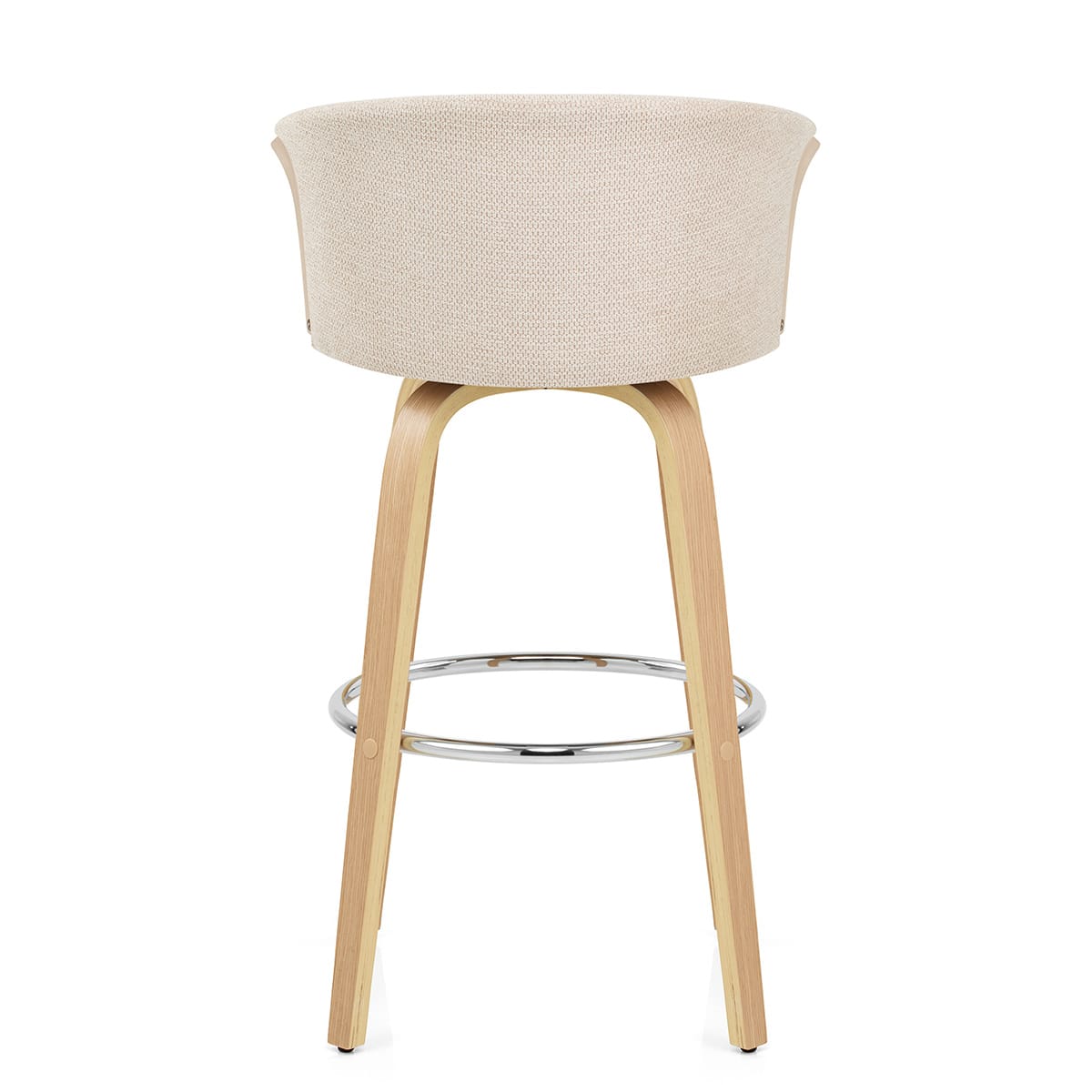 Coral Bar Stool Oak & Beige Fabric