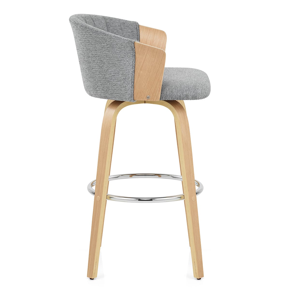 Coral Bar Stool Oak & Charcoal Fabric